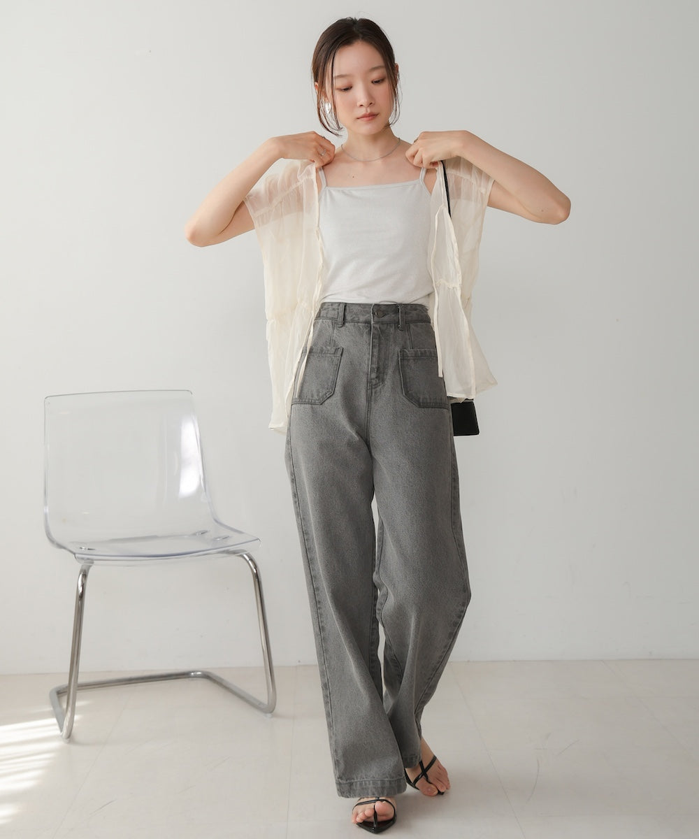 水光ラメカップ付きキャミソール