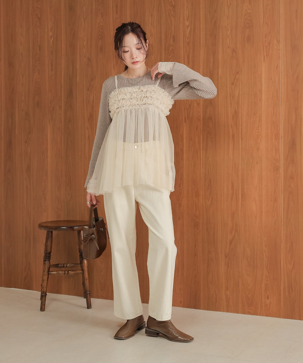 フリルチュールキャミビスチェ