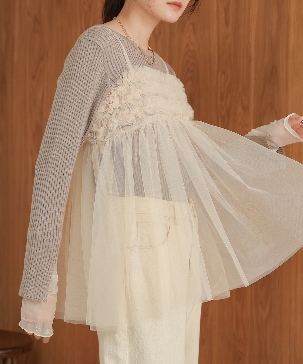 フリルチュールキャミビスチェ