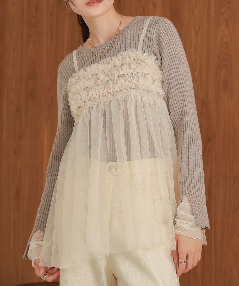 フリルチュールキャミビスチェ