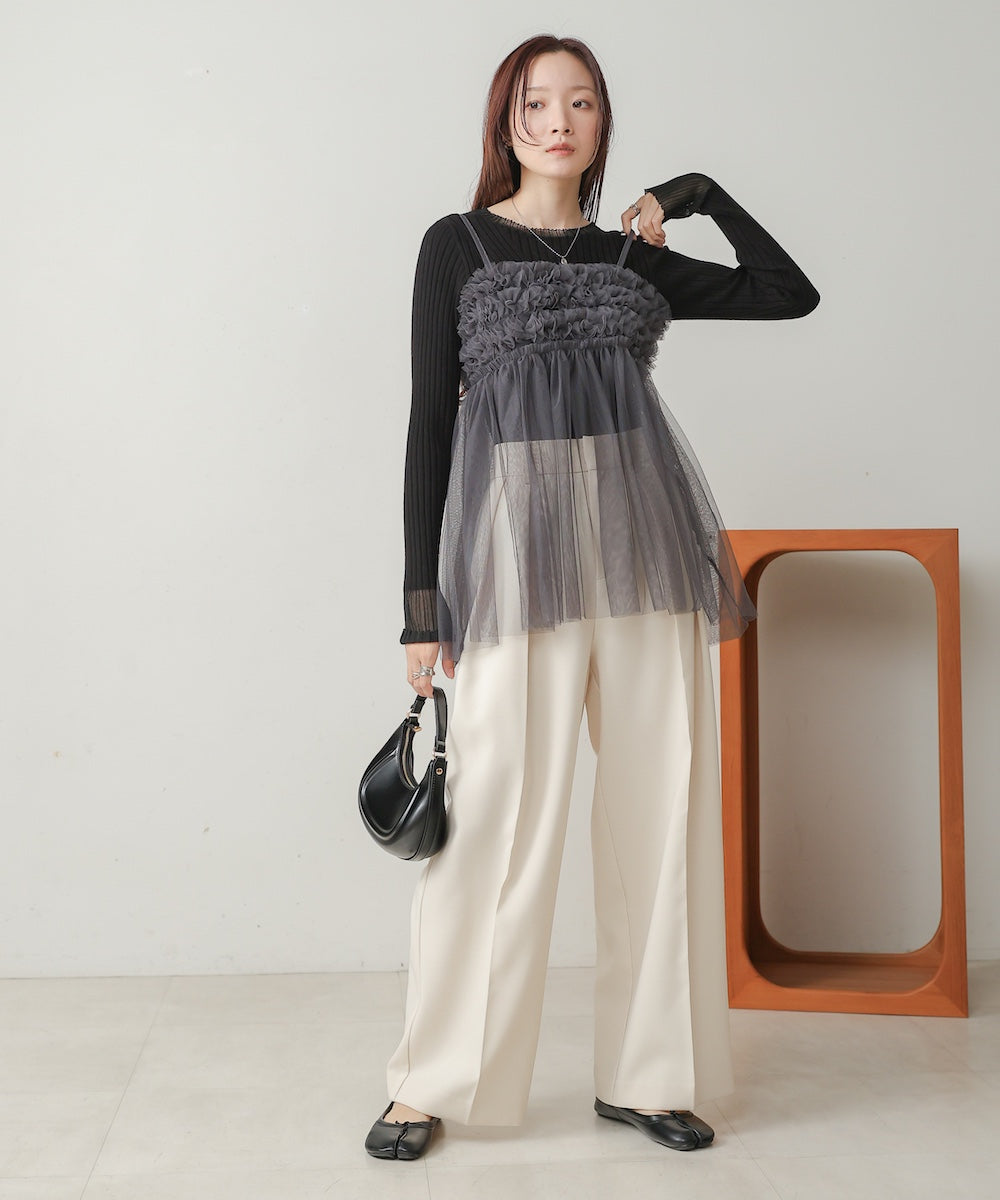 フリルチュールキャミビスチェ