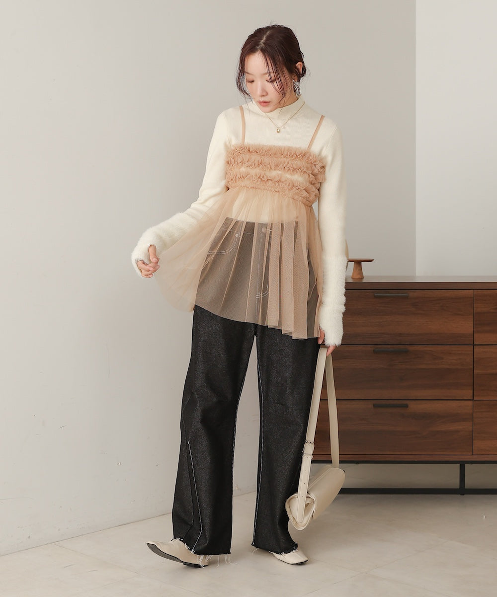 フリルチュールキャミビスチェ