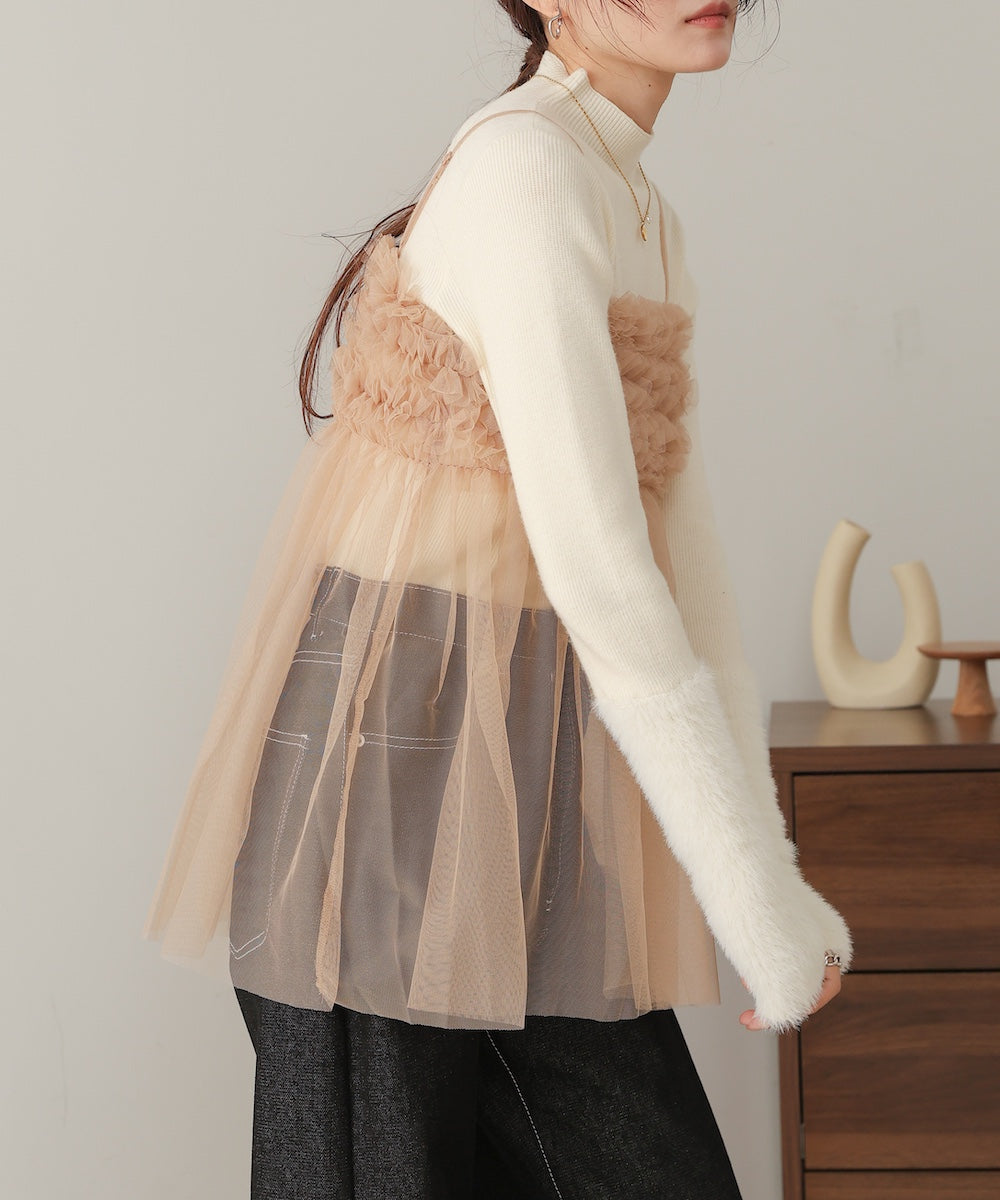 フリルチュールキャミビスチェ