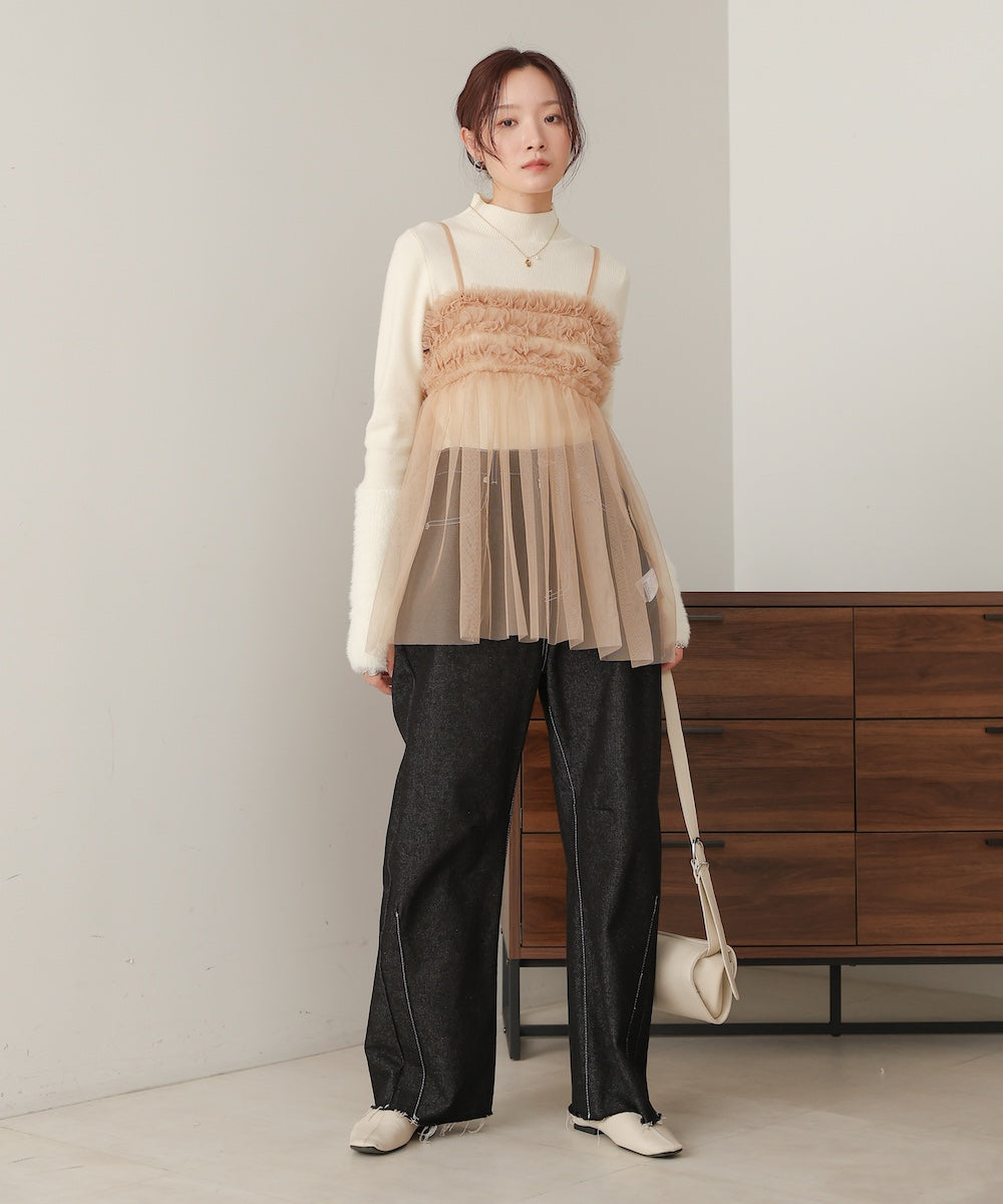 フリルチュールキャミビスチェ