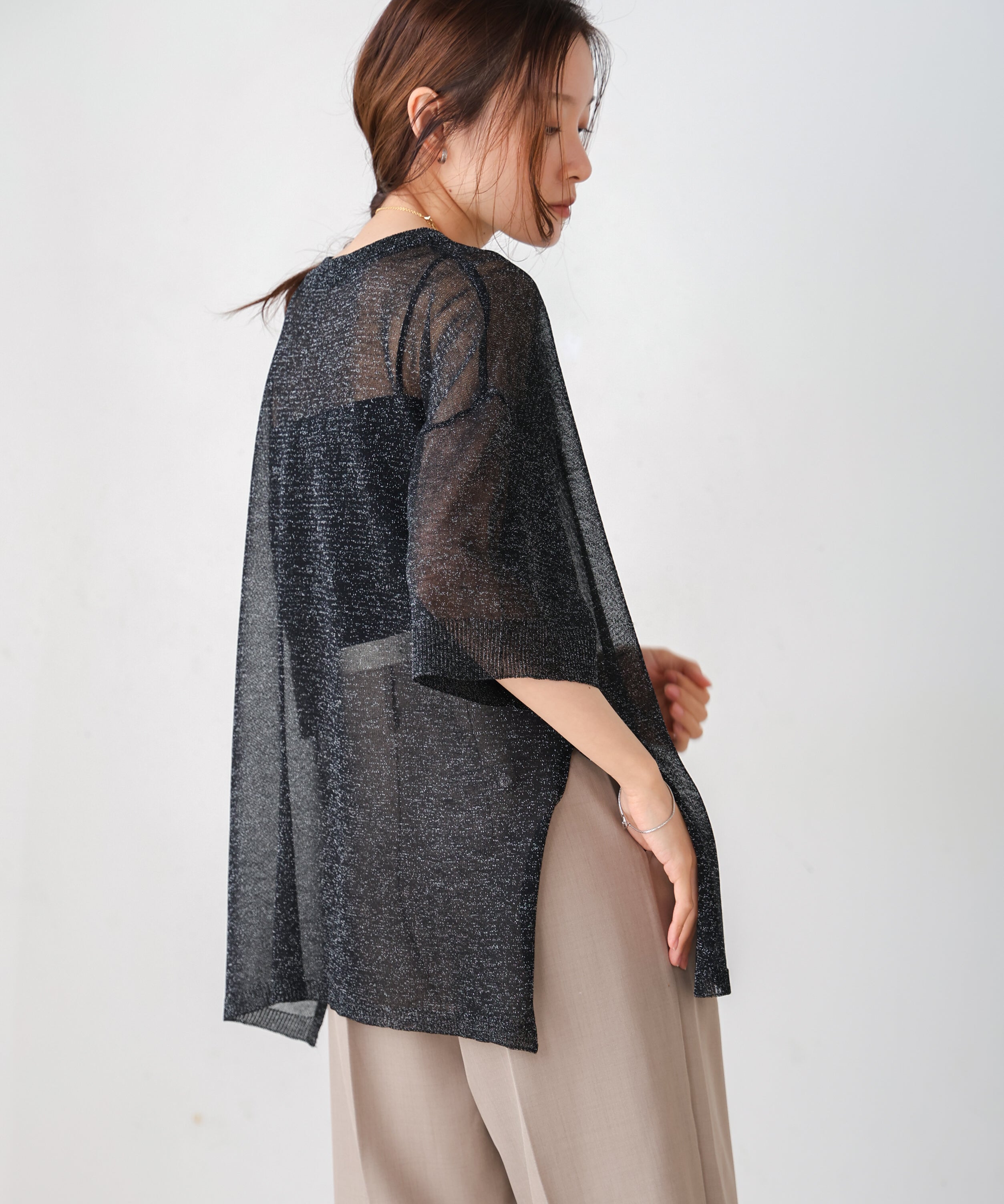 シアーラメニットプルオーバー