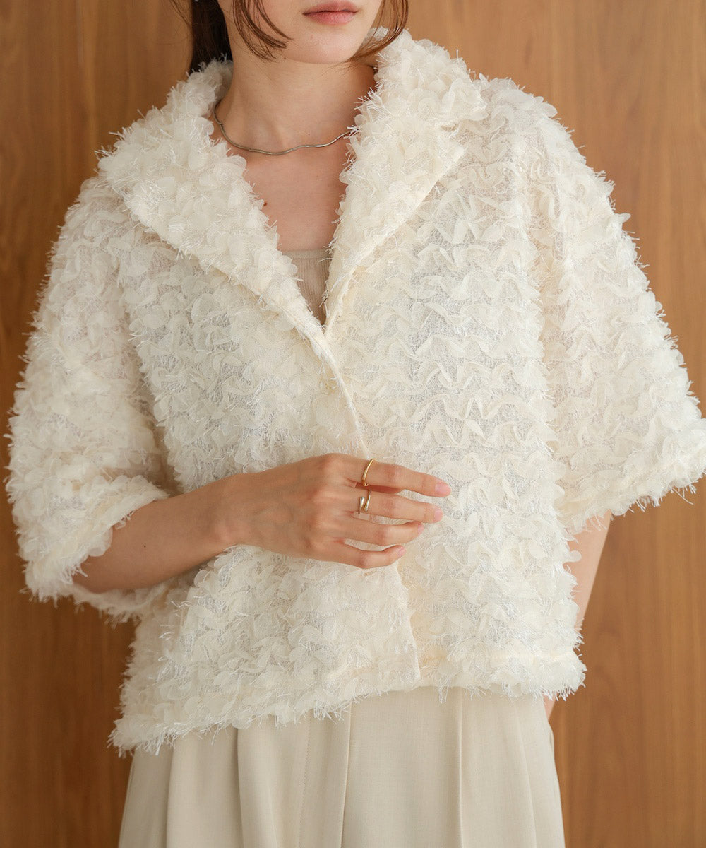 フリルジャガードシャツジャケット