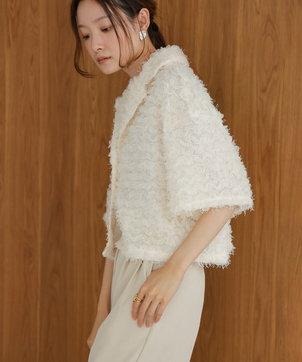 フリルジャガードシャツジャケット