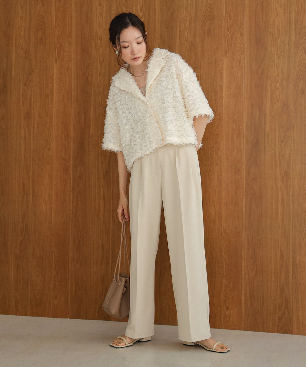 フリルジャガードシャツジャケット