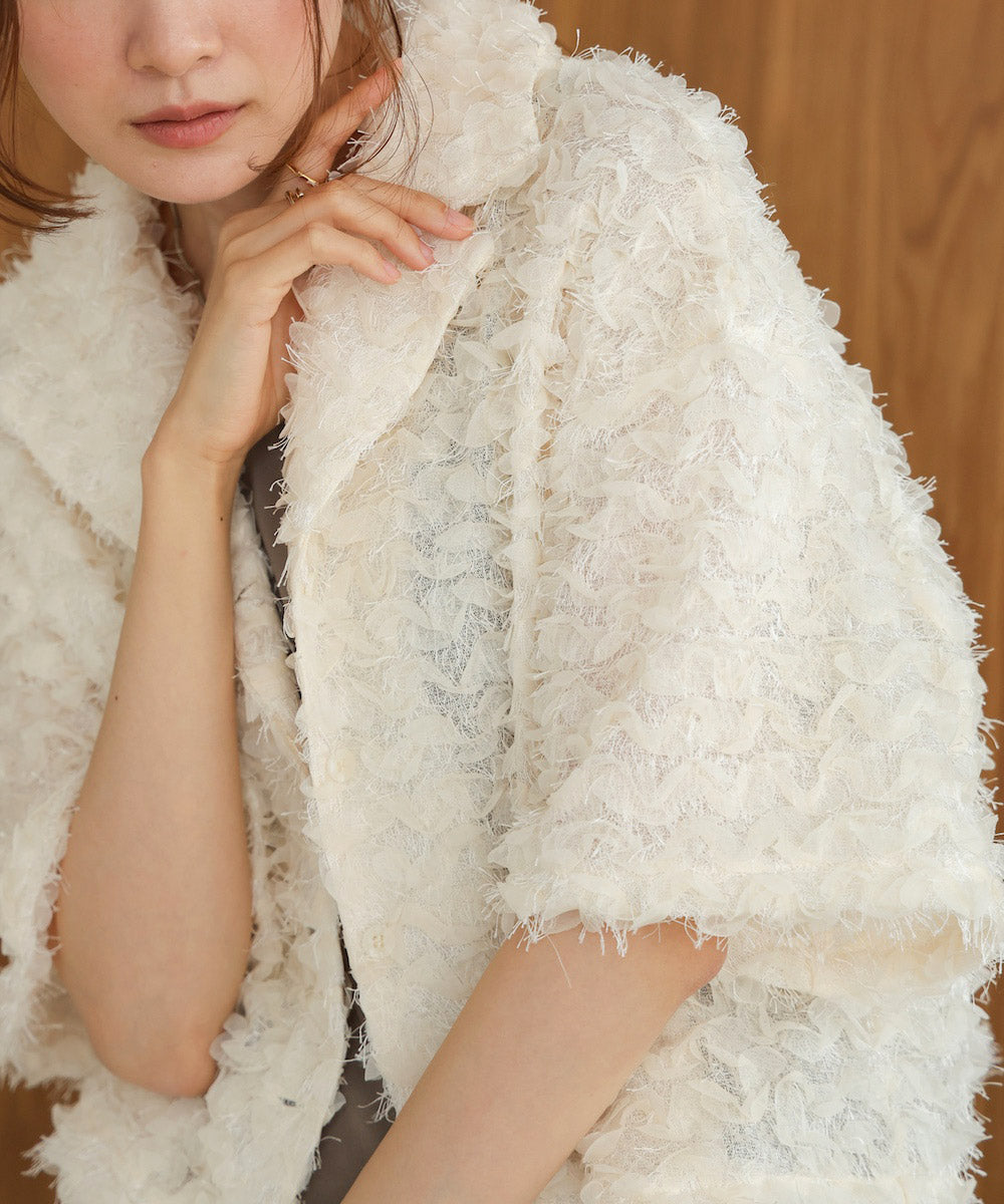 フリルジャガードシャツジャケット