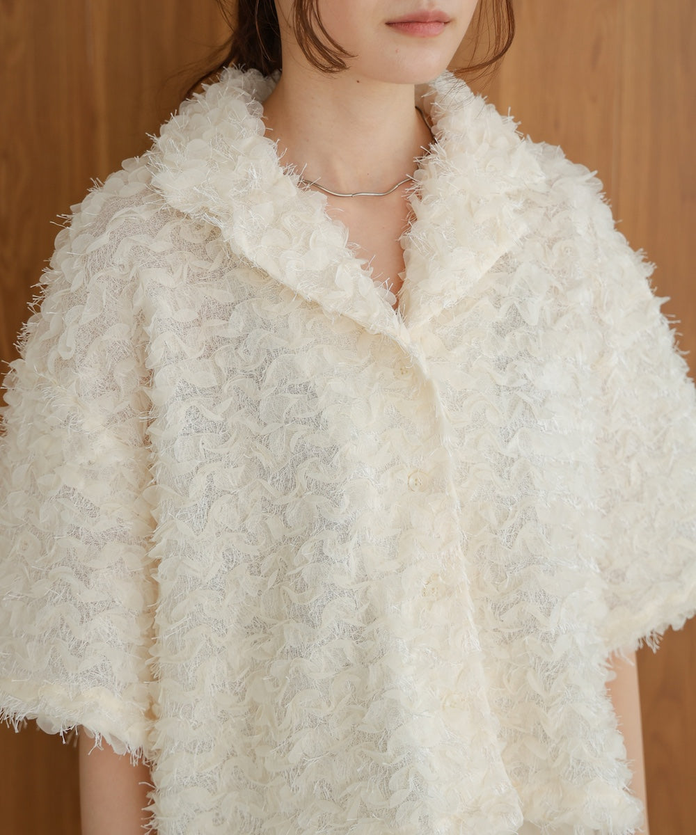 フリルジャガードシャツジャケット