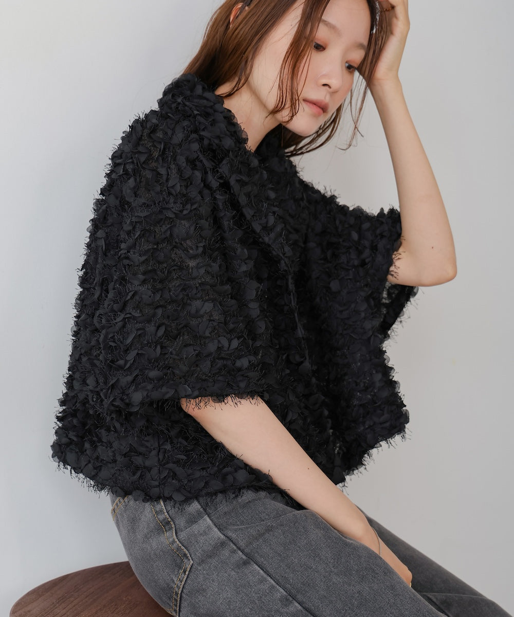 フリルジャガードシャツジャケット