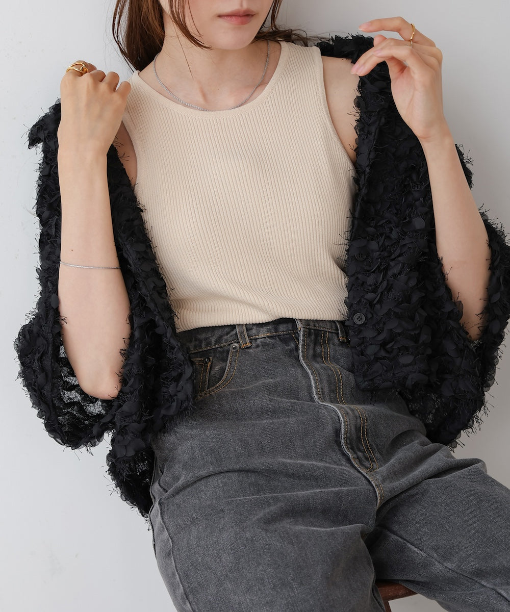 フリルジャガードシャツジャケット