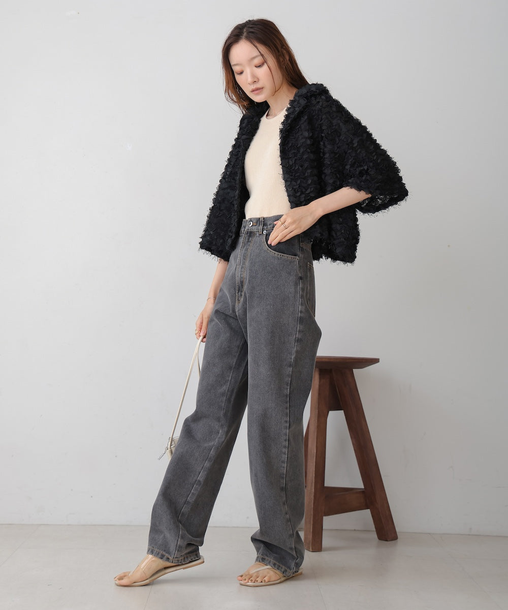 フリルジャガードシャツジャケット