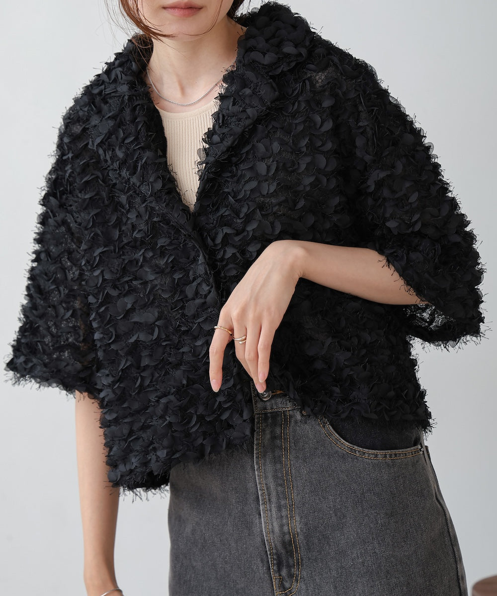 フリルジャガードシャツジャケット