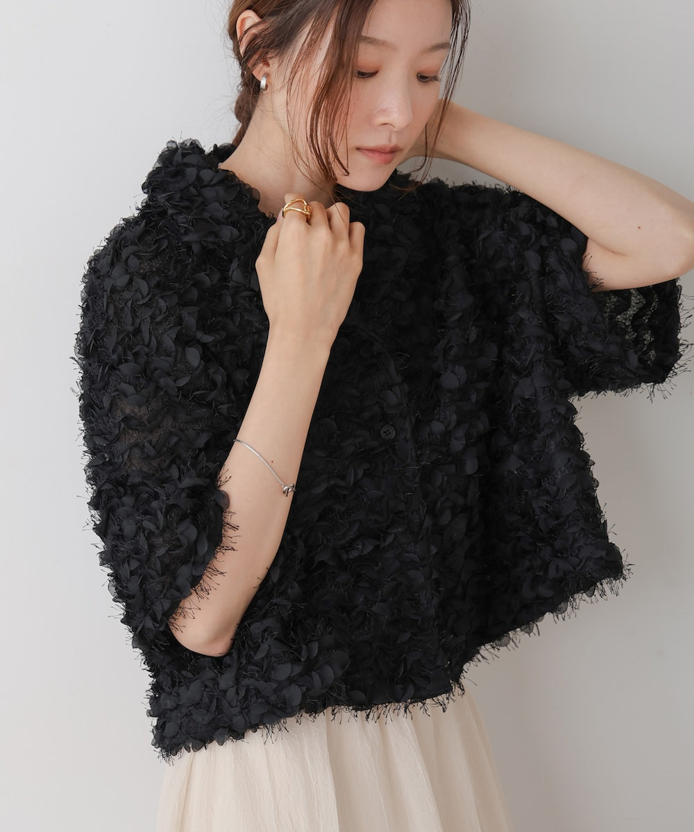 フリルジャガードシャツジャケット
