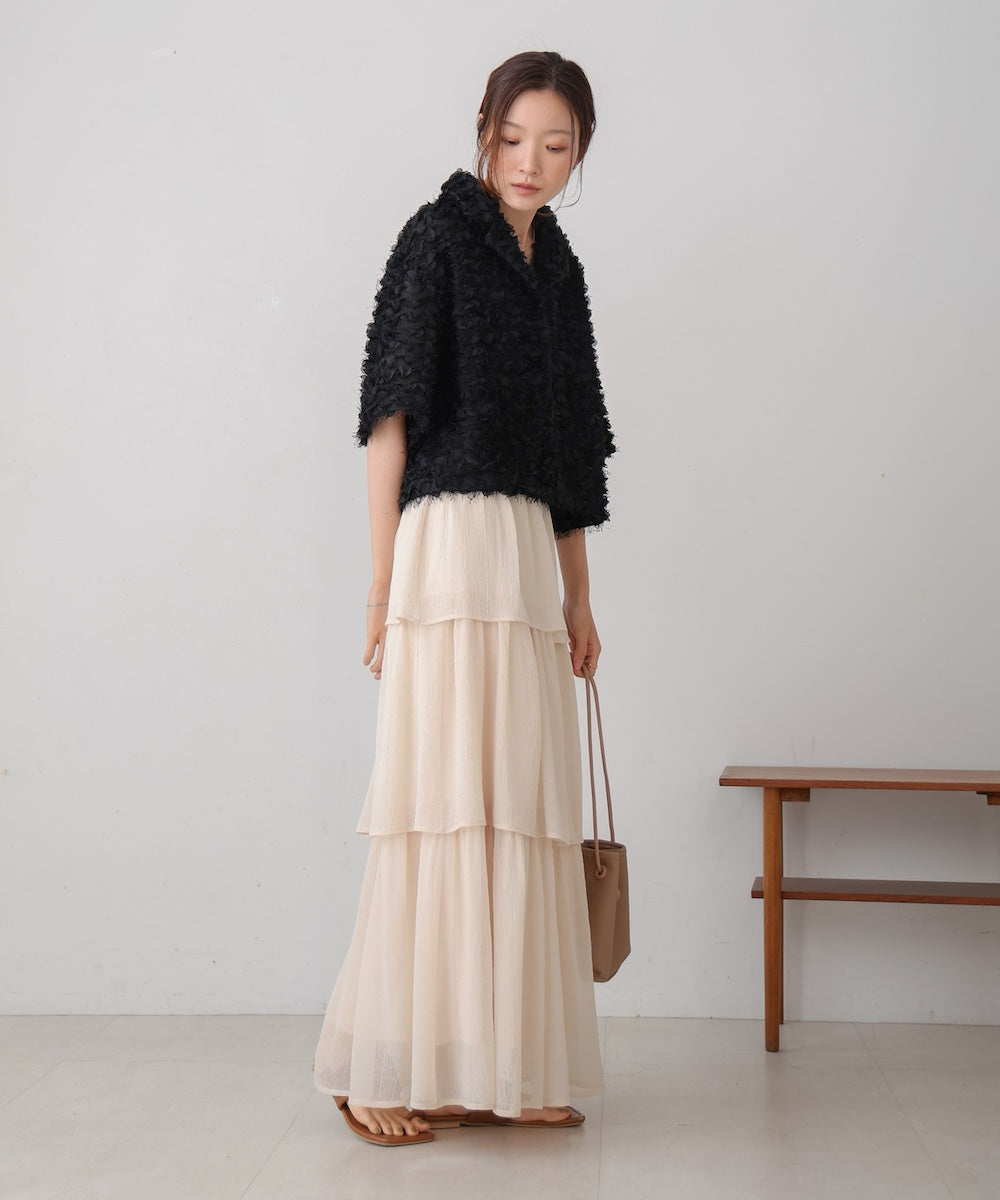 フリルジャガードシャツジャケット