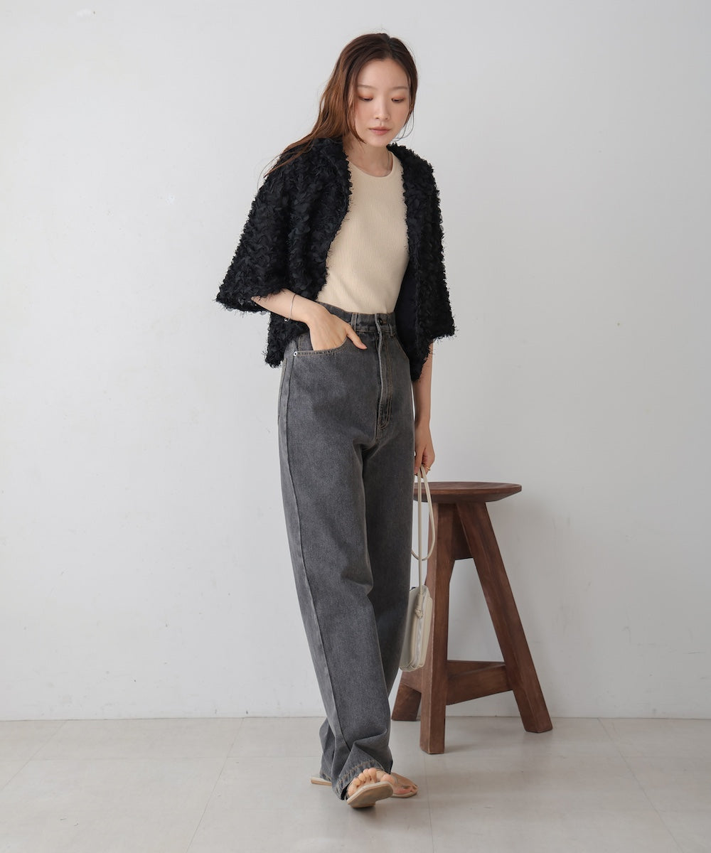 フリルジャガードシャツジャケット