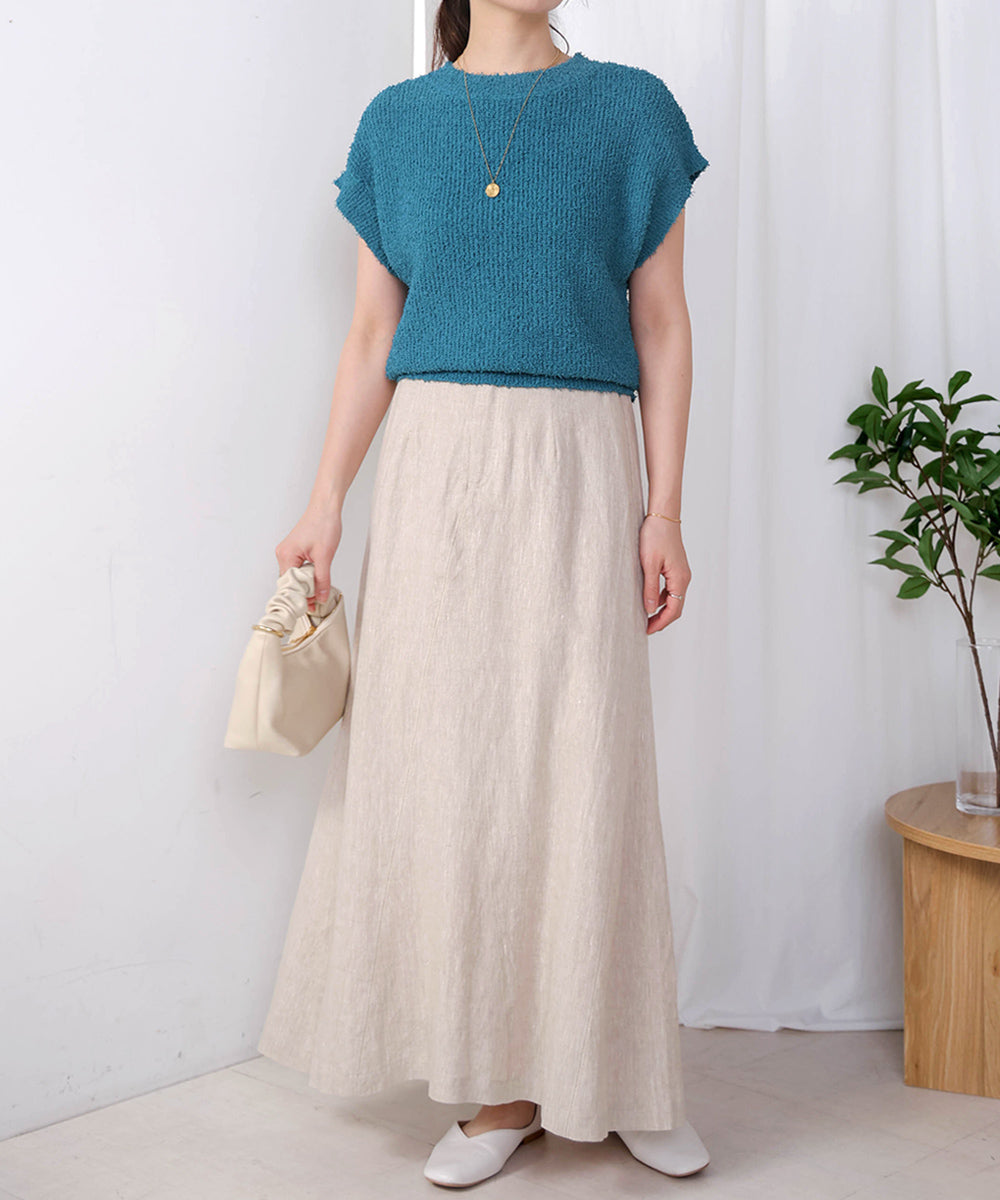 リネン100%パネルスカート