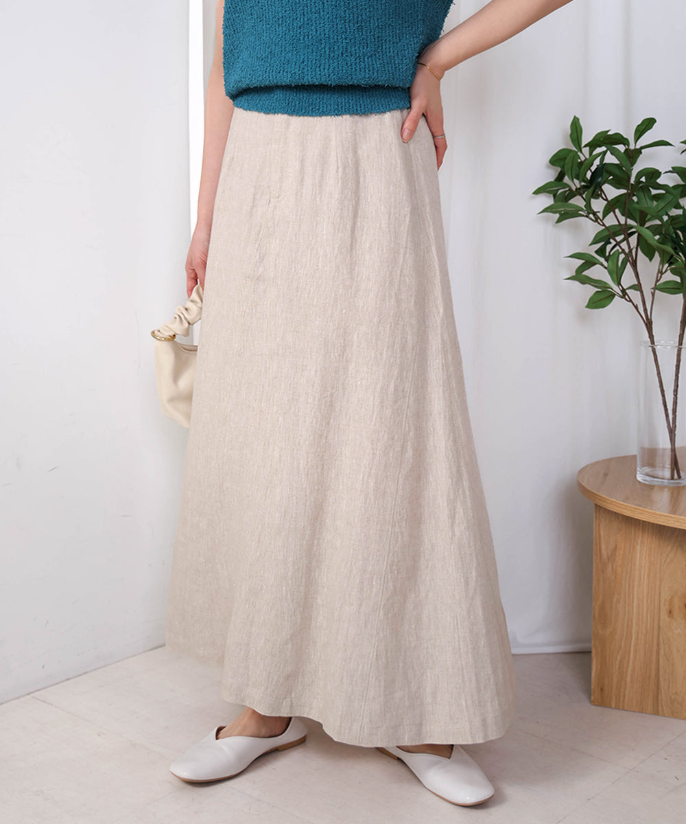 リネン100%パネルスカート