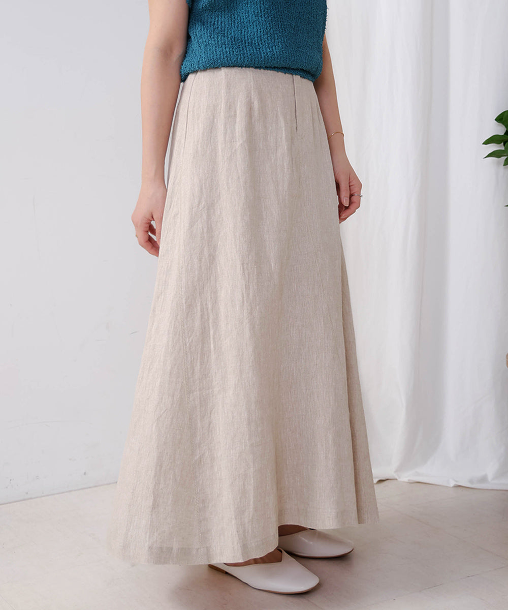 リネン100%パネルスカート