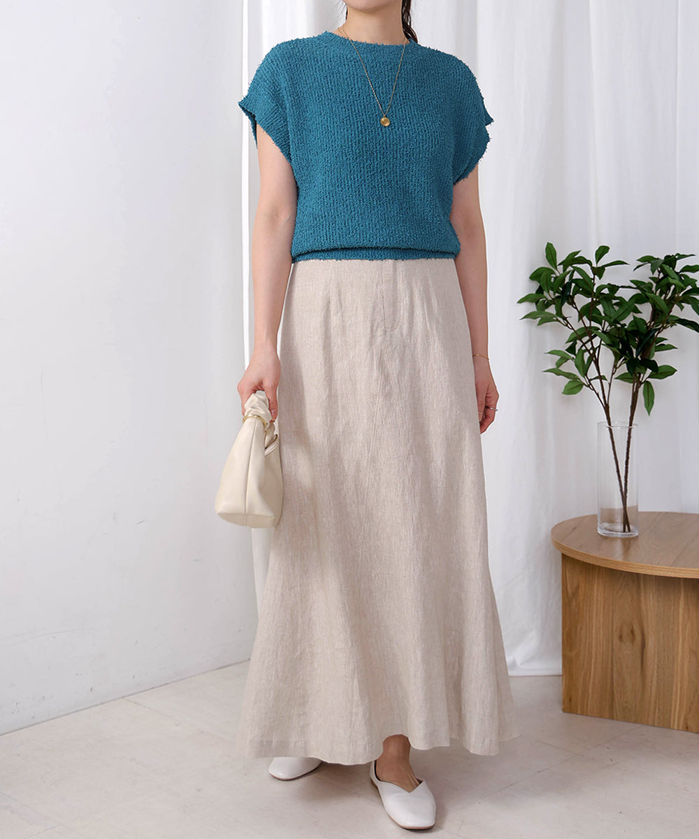 リネン100%パネルスカート