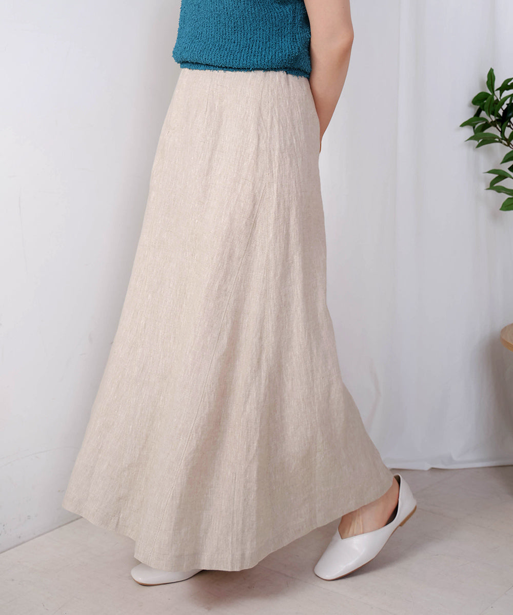 リネン100%パネルスカート