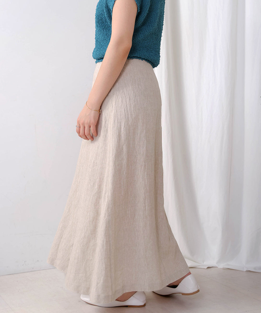 リネン100%パネルスカート