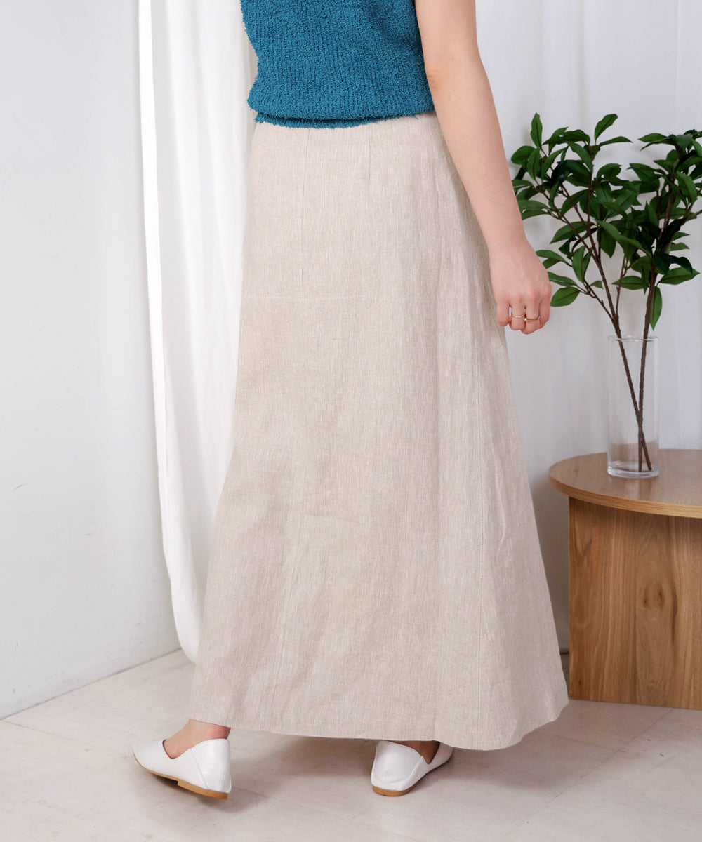 リネン100%パネルスカート