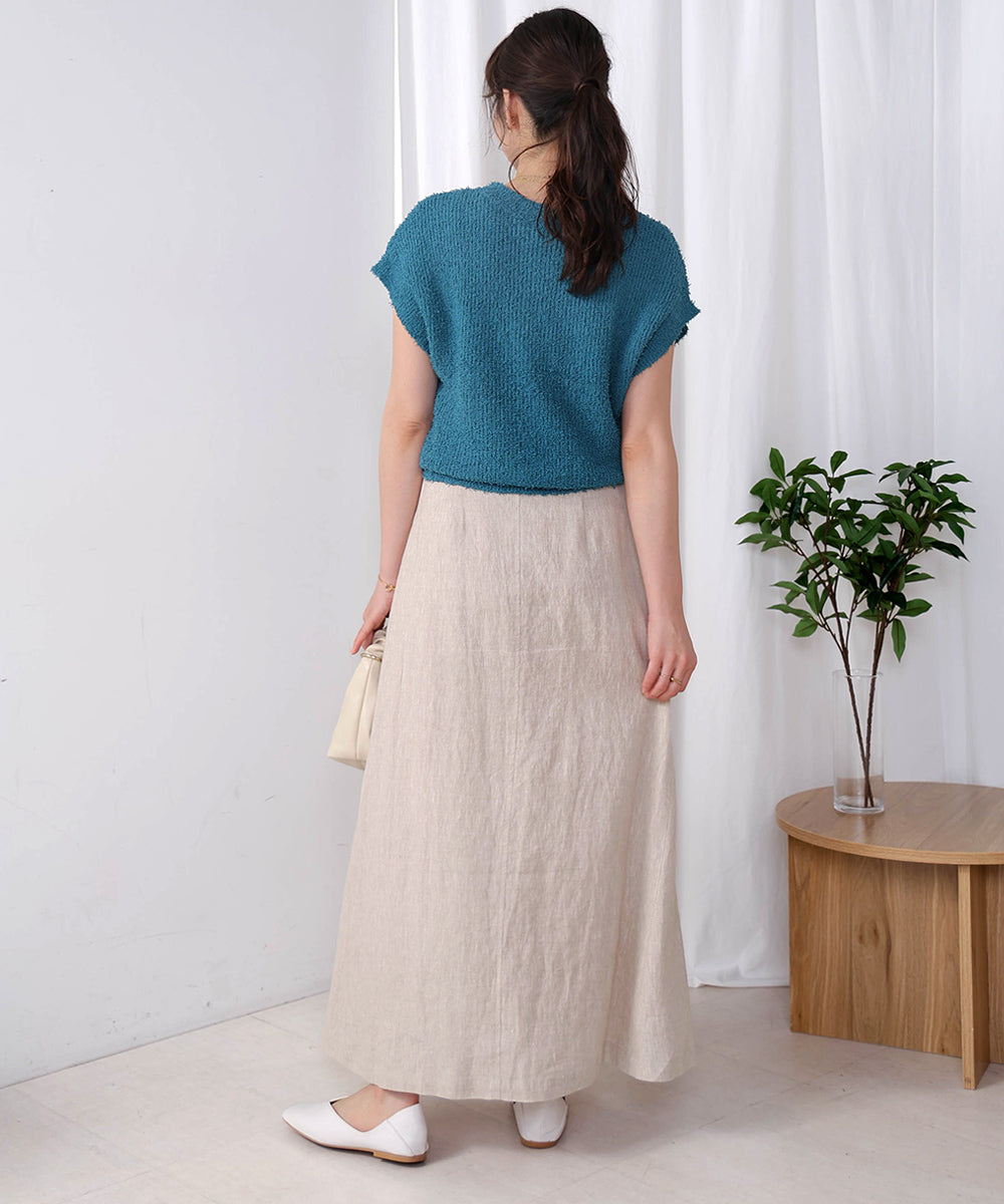 リネン100%パネルスカート