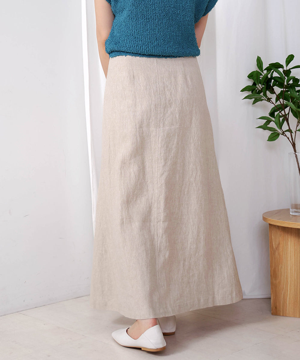 リネン100%パネルスカート