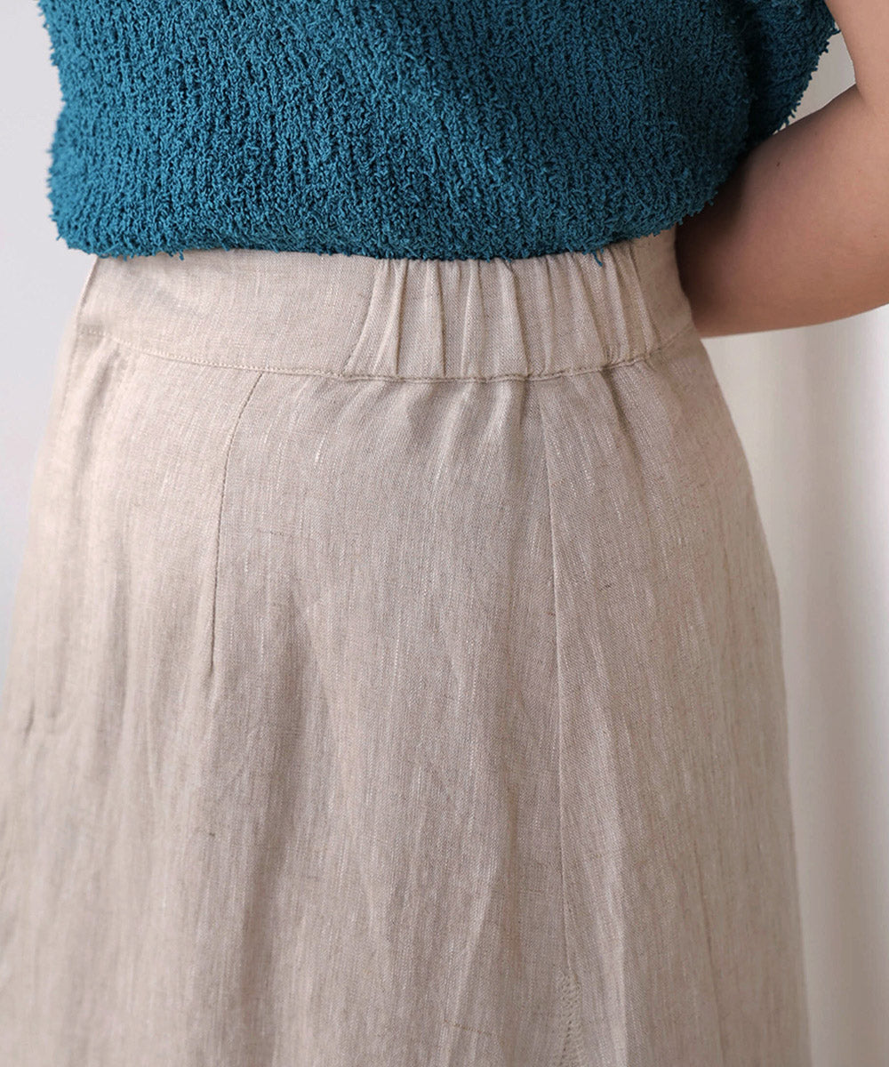 リネン100%パネルスカート