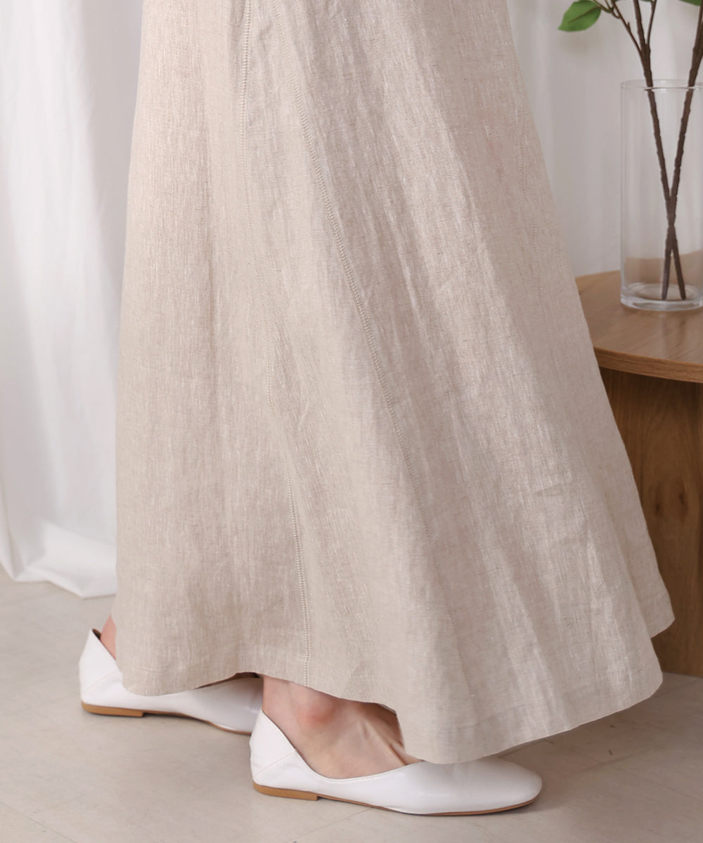 リネン100%パネルスカート