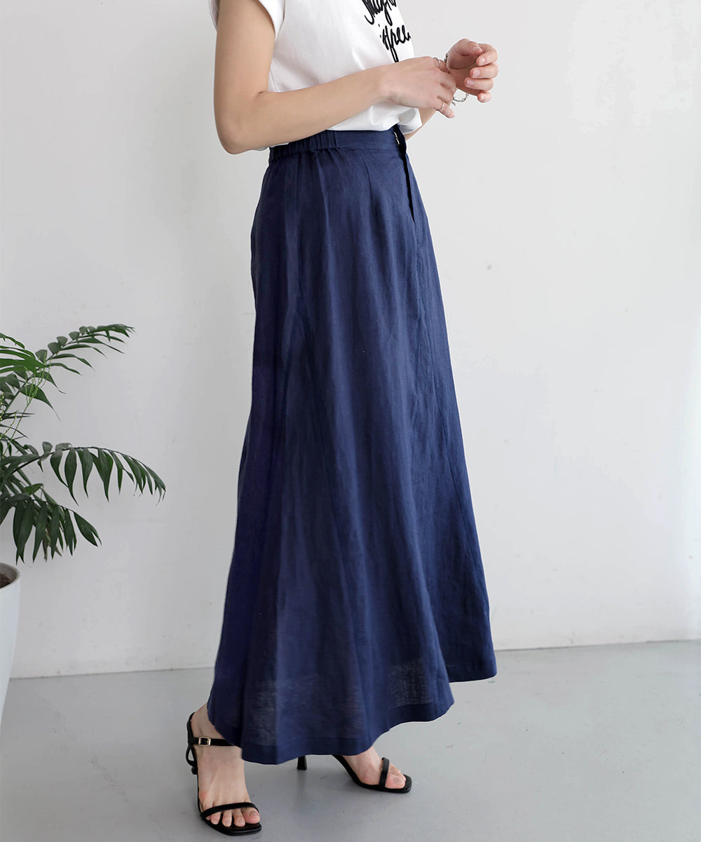 リネン100%パネルスカート