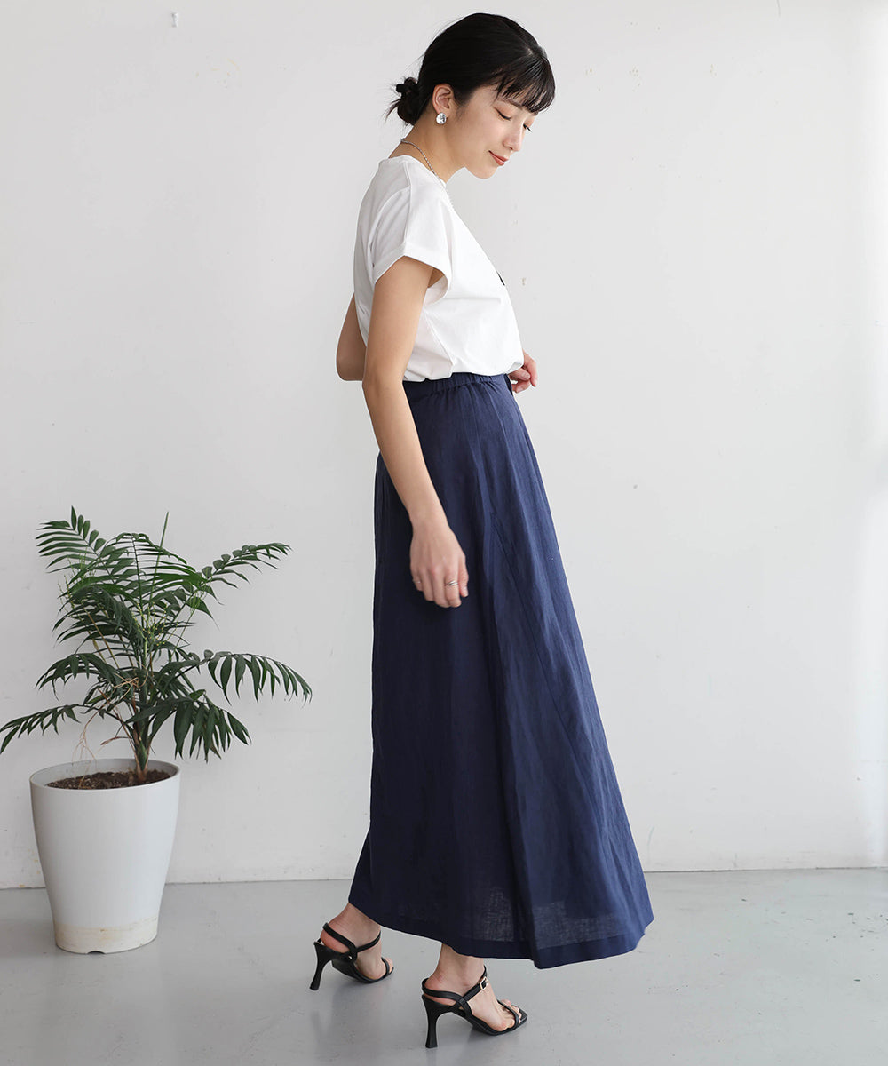 リネン100%パネルスカート