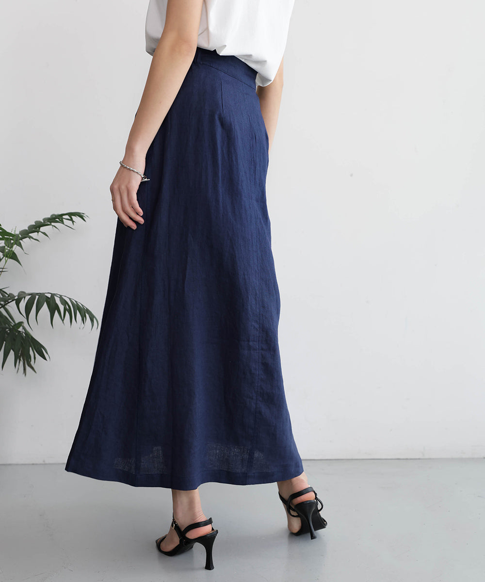 リネン100%パネルスカート