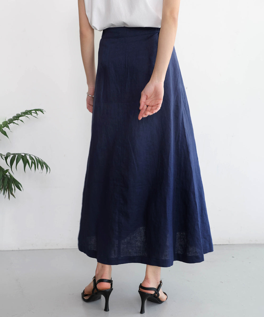 リネン100%パネルスカート