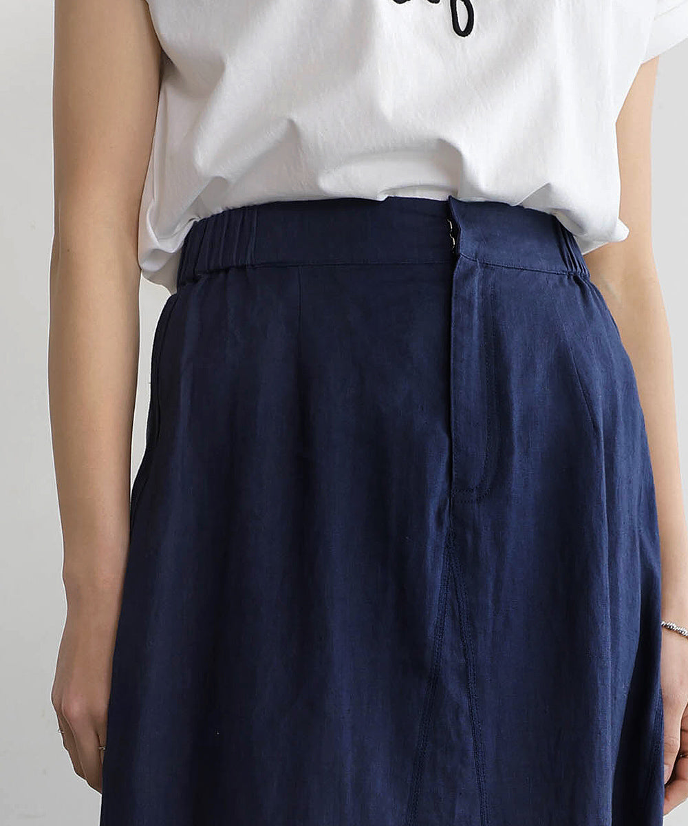 リネン100%パネルスカート