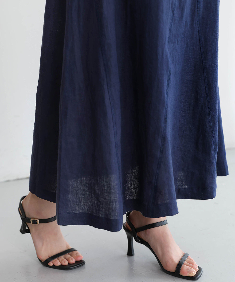 リネン100%パネルスカート