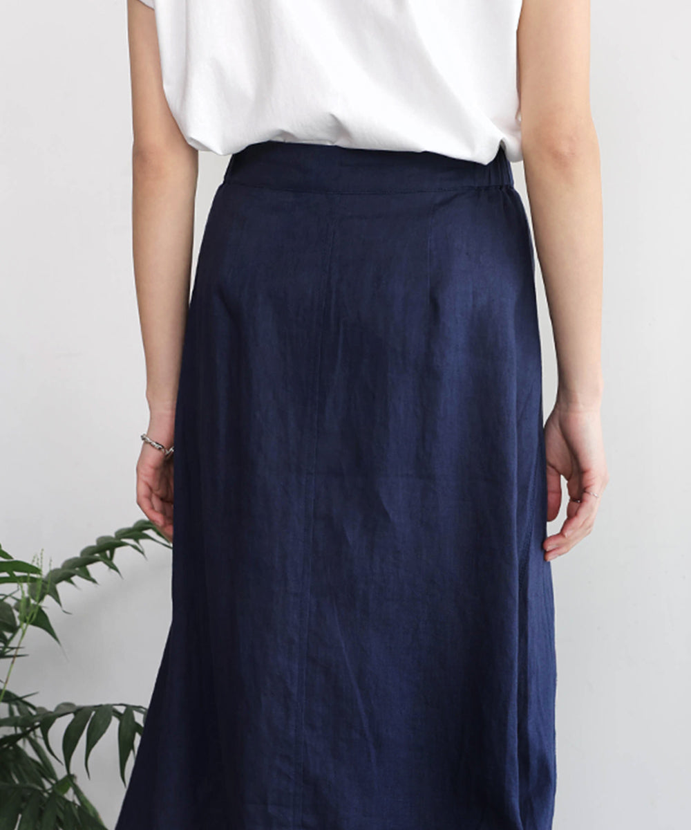 リネン100%パネルスカート