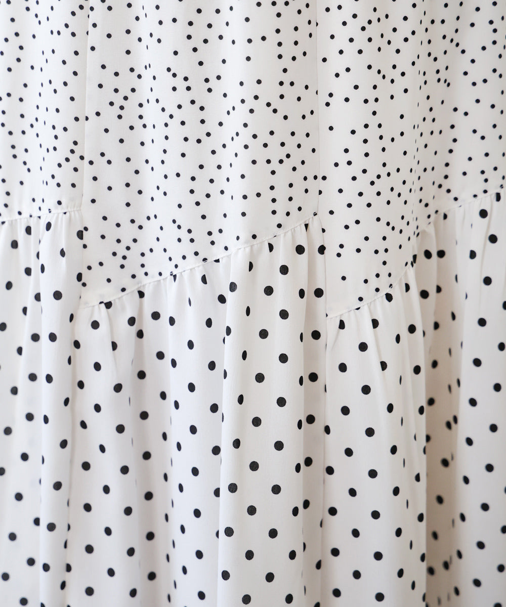 【WEB限定】ドットコンビギャザースカート
