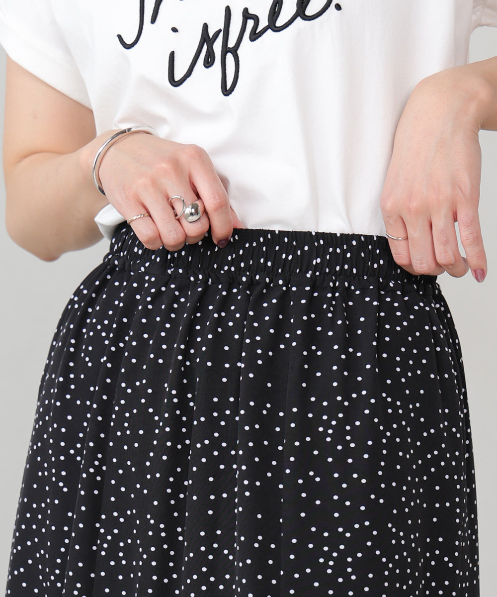 【WEB限定】ドットコンビギャザースカート