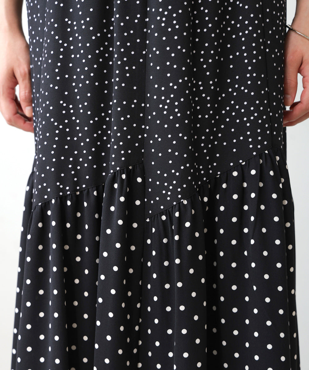 【WEB限定】ドットコンビギャザースカート