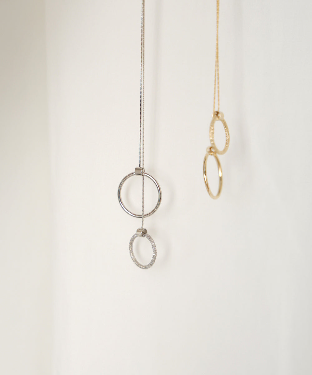 Wリングロングネックレス【メール便280円】