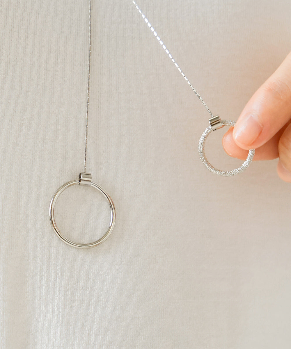 Wリングロングネックレス【メール便280円】