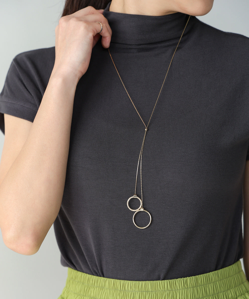 Wリングロングネックレス【メール便280円】