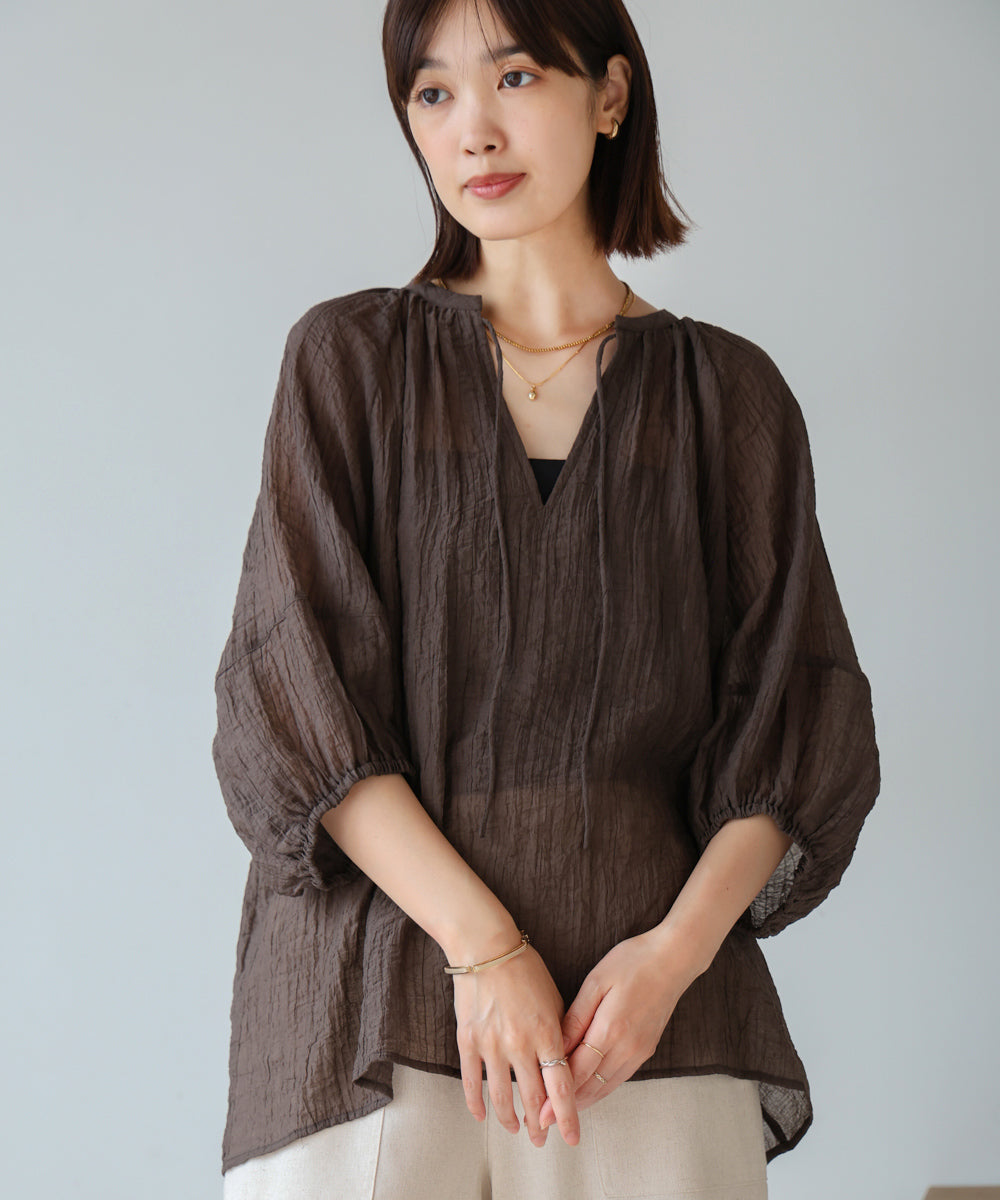 シワ加工シアーチュニック