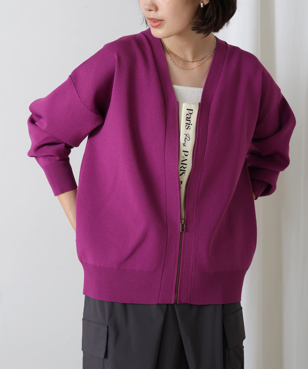 超軽量ロゴZIPカーディガン