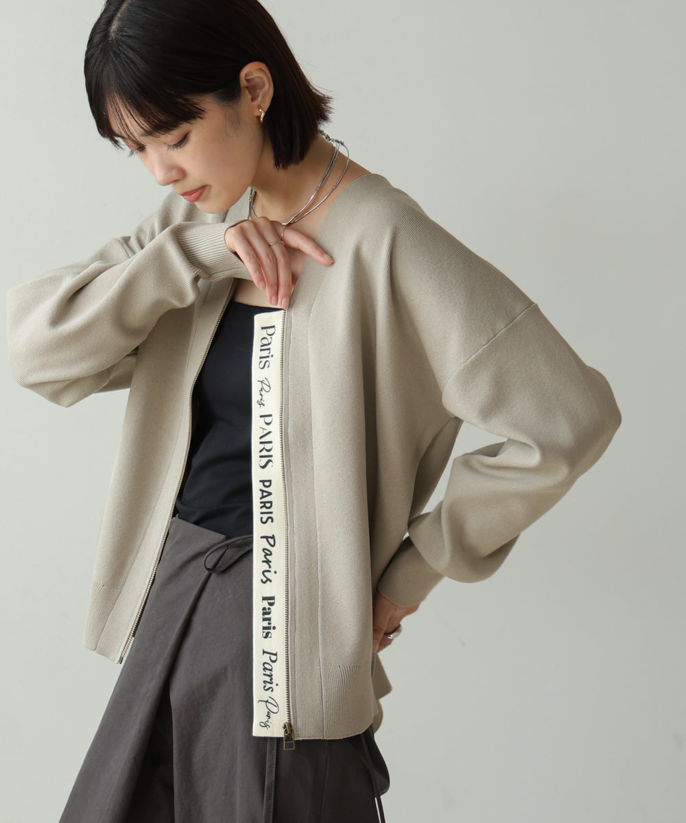 超軽量ロゴZIPカーディガン