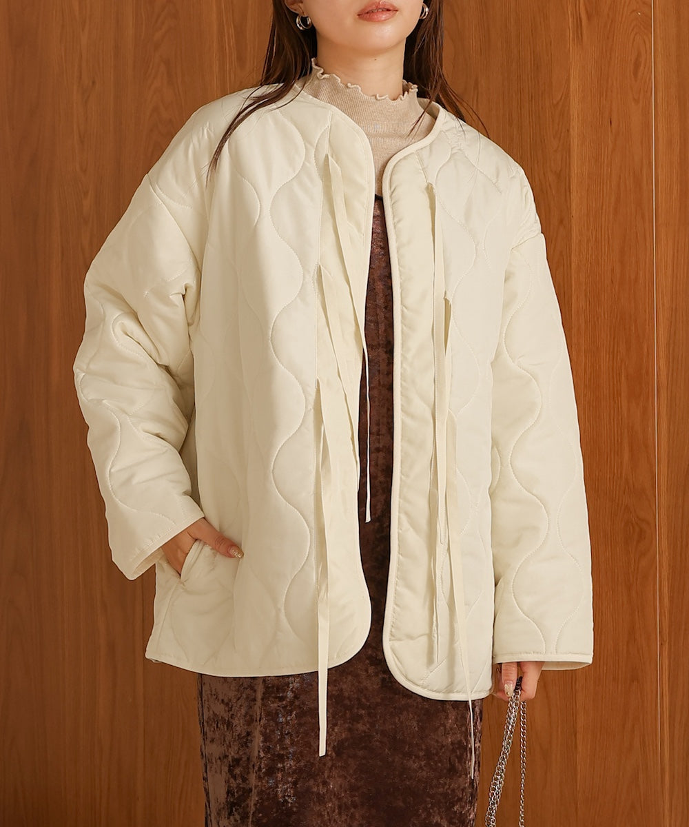 ファーセットキルティングコート