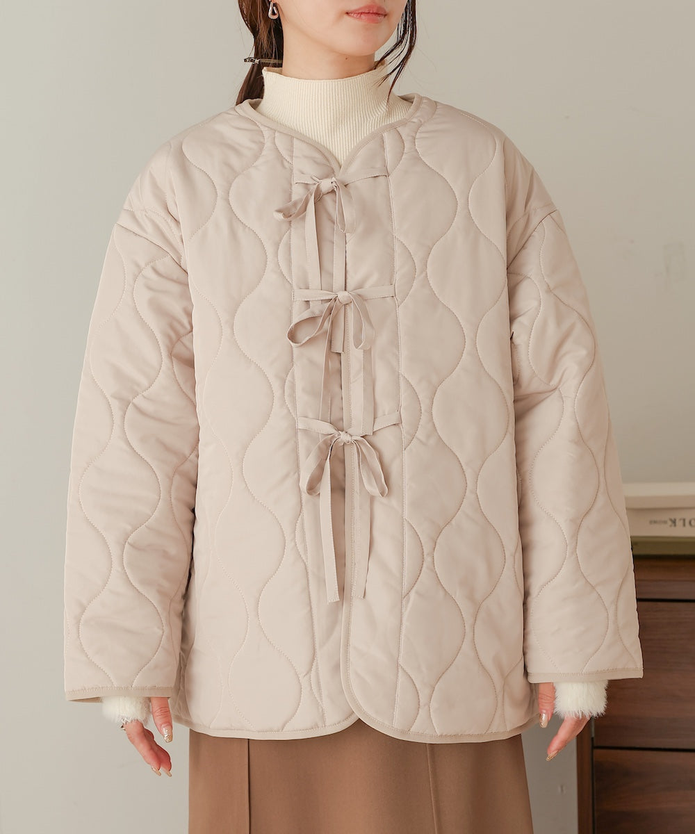 ファーセットキルティングコート